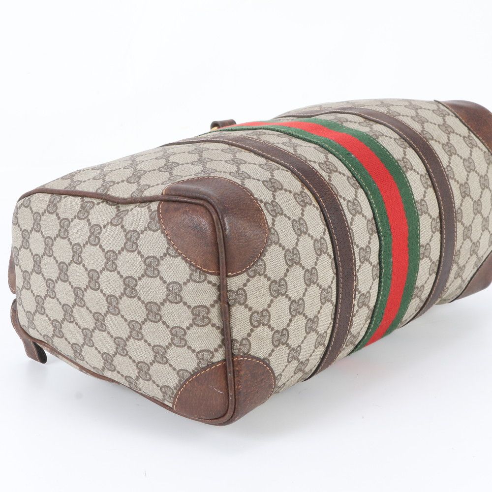 Gucci Vintage O'ludo GG Springs M Sherry Line Leather Handbag Tote — view 5