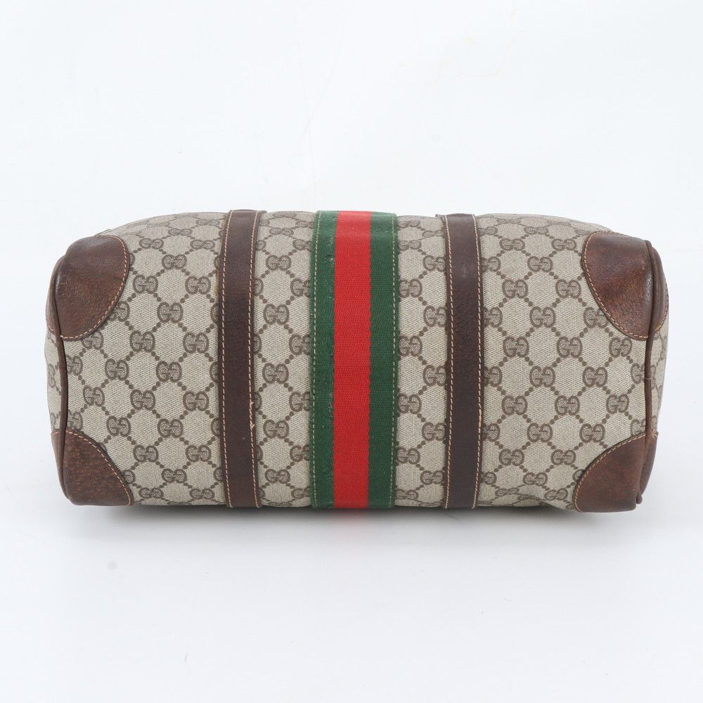 Gucci Vintage O'ludo GG Springs M Sherry Line Leather Handbag Tote — view 6