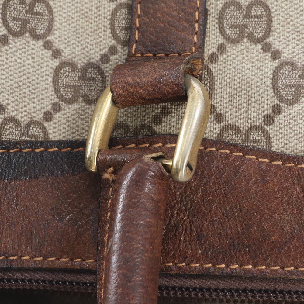 Gucci Vintage O'ludo GG Springs M Sherry Line Leather Handbag Tote — view 8