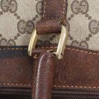 Gucci Vintage O'ludo GG Springs M Sherry Line Leather Handbag Tote — view 8