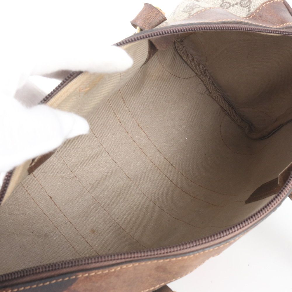 Gucci Vintage O'ludo GG Springs M Sherry Line Leather Handbag Tote — view 7