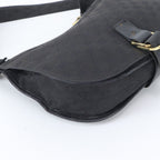 Gucci GG Canvas Flap Leather Shoulder Bag Hand Black — view 4