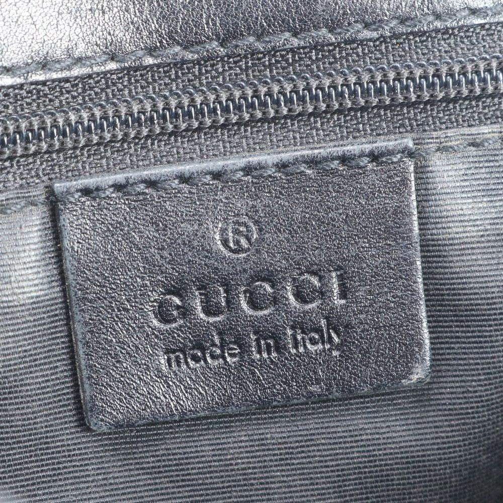Gucci GG Canvas Flap Leather Shoulder Bag Hand Black — view 9