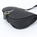 Gucci GG Canvas Flap Leather Shoulder Bag Hand Black — view 6