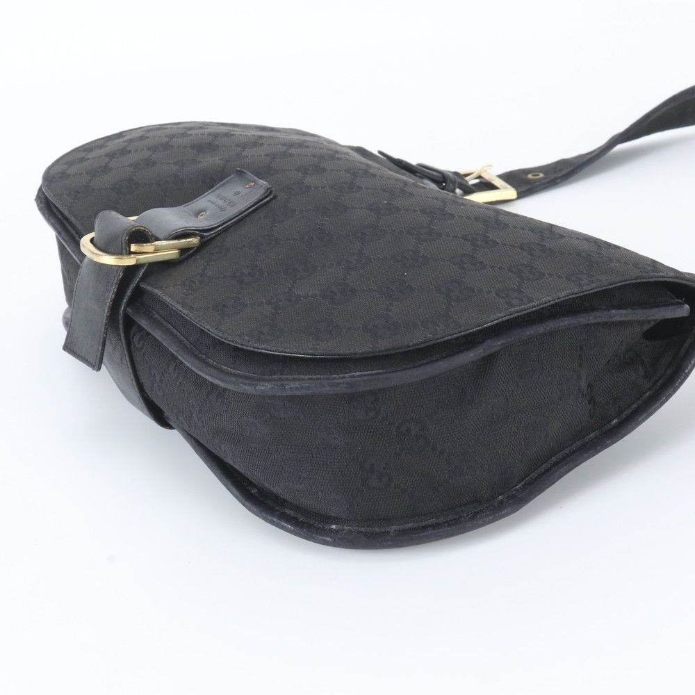 Gucci GG Canvas Flap Leather Shoulder Bag Hand Black — view 6