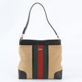 Gucci Sherry Line 001 Leather Canvas Shoulder Bag Handle