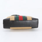 Gucci Sherry Line 001 Leather Canvas Shoulder Bag Handle — view 6