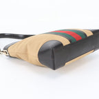 Gucci Sherry Line 001 Leather Canvas Shoulder Bag Handle — view 5