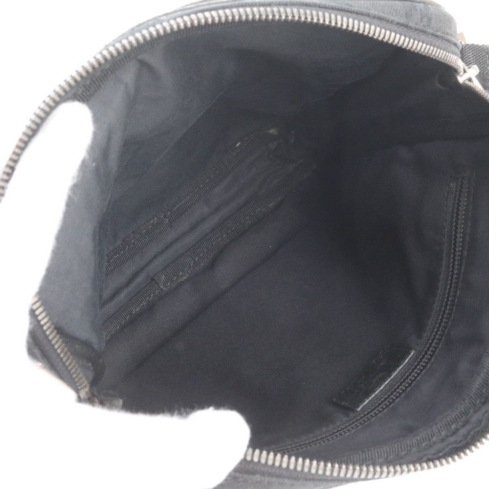 Gucci GG Canvas Leather Shoulder Bag Crossbody Messenger Black — view 7