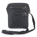 Gucci GG Canvas Leather Shoulder Bag Crossbody Messenger Black