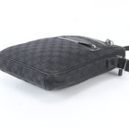 Gucci GG Canvas Leather Shoulder Bag Crossbody Messenger Black — view 4
