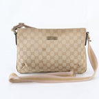 Gucci GG Canvas Leather Shoulder Bag Crossbody