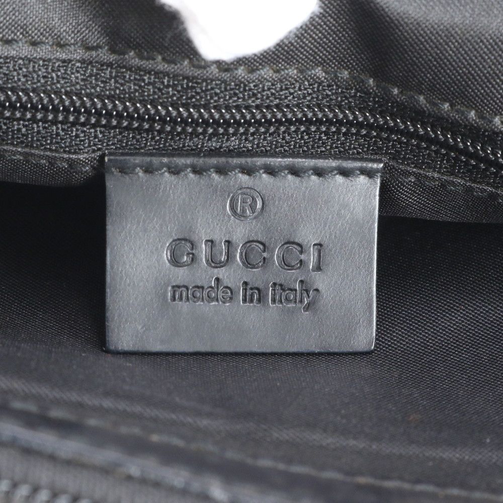 Gucci Bamboo GG Nylon 002 Handbag Tote Leather Black — view 8