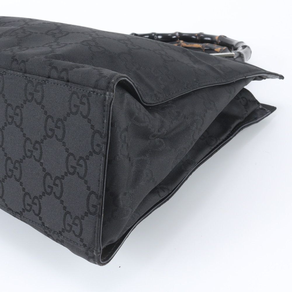 Gucci Bamboo GG Nylon 002 Handbag Tote Leather Black — view 4
