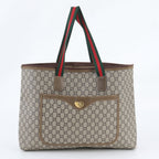 Gucci Sherry Line GG Plus Leather Tote Shoulder Hand
