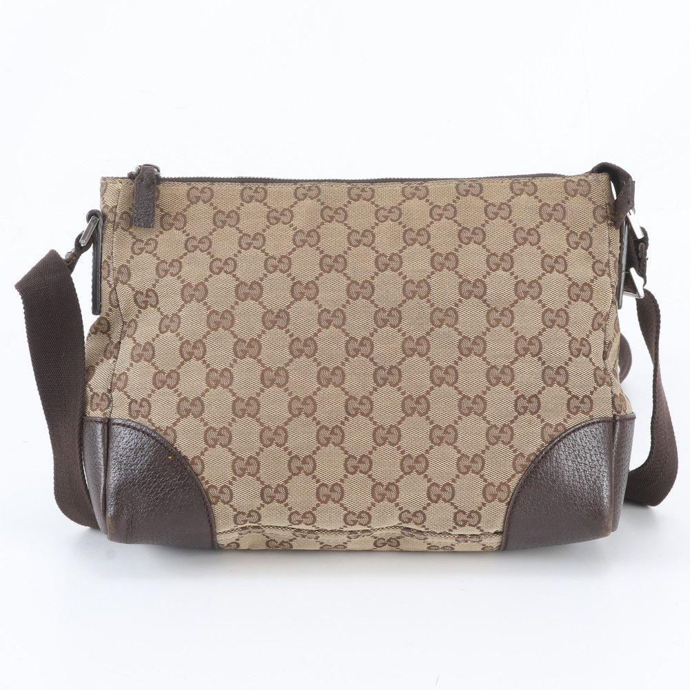 Gucci GG Canvas Leather Shoulder Bag Crossbody Messenger Business Tote — view 3