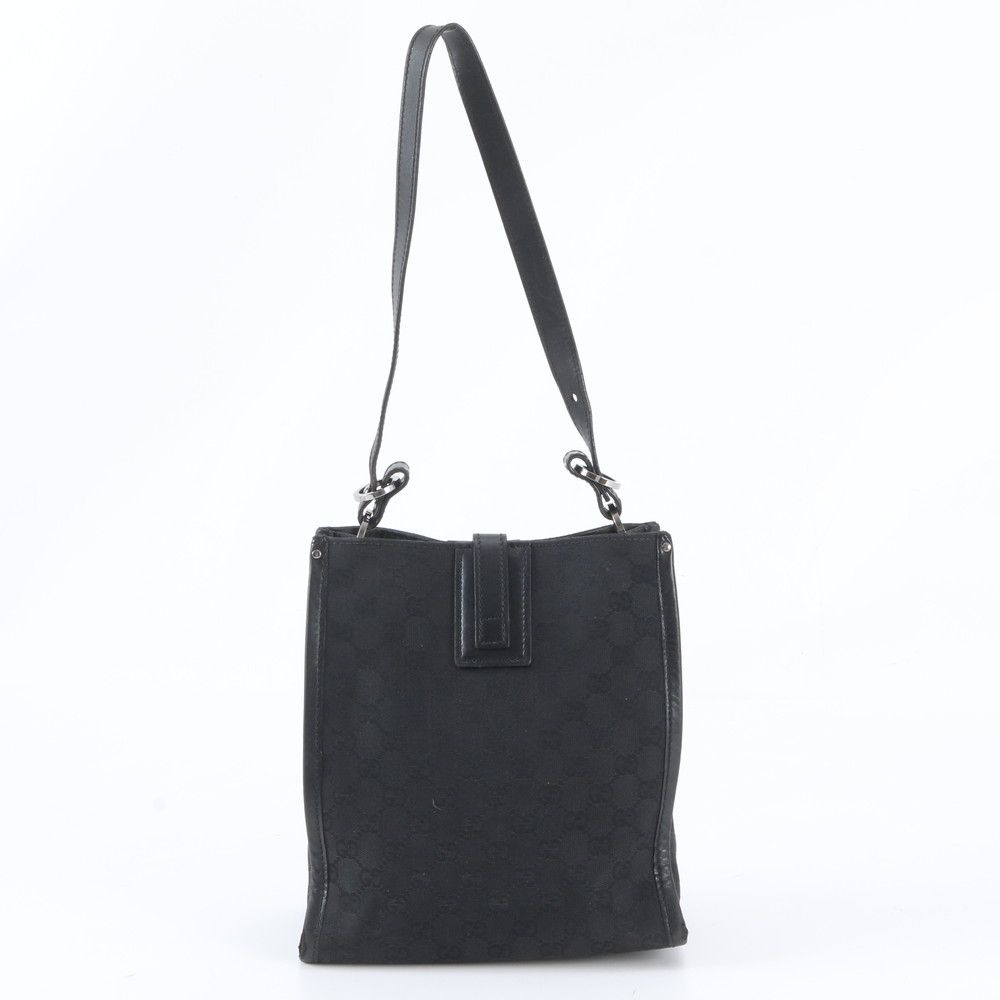 Gucci GG Canvas Leather Shoulder Bag Hand Black — view 3