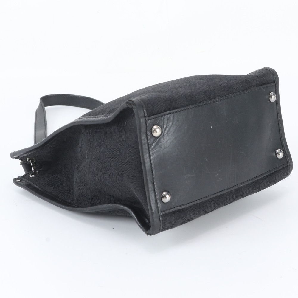 Gucci GG Canvas Leather Shoulder Bag Hand Black — view 5