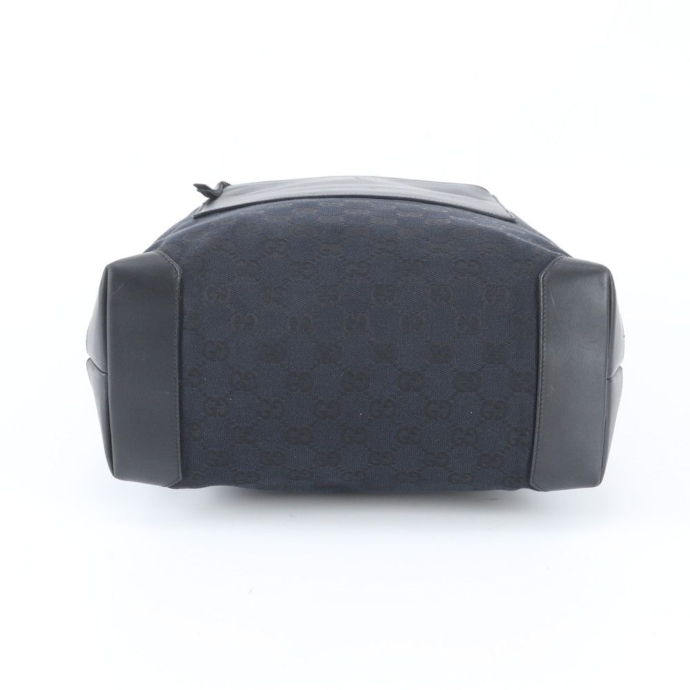 Gucci GG Canvas Leather Tote Shoulder Business Black — view 6