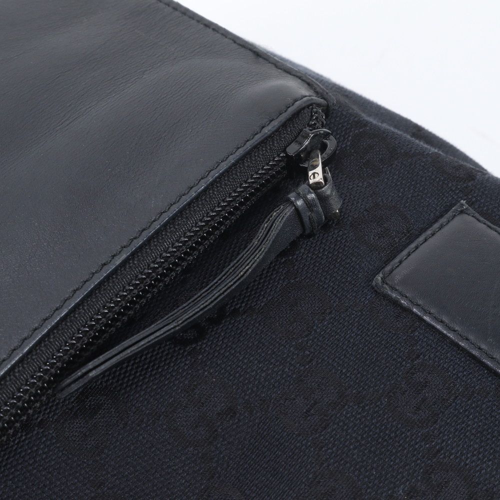 Gucci GG Canvas Leather Tote Shoulder Business Black — view 9
