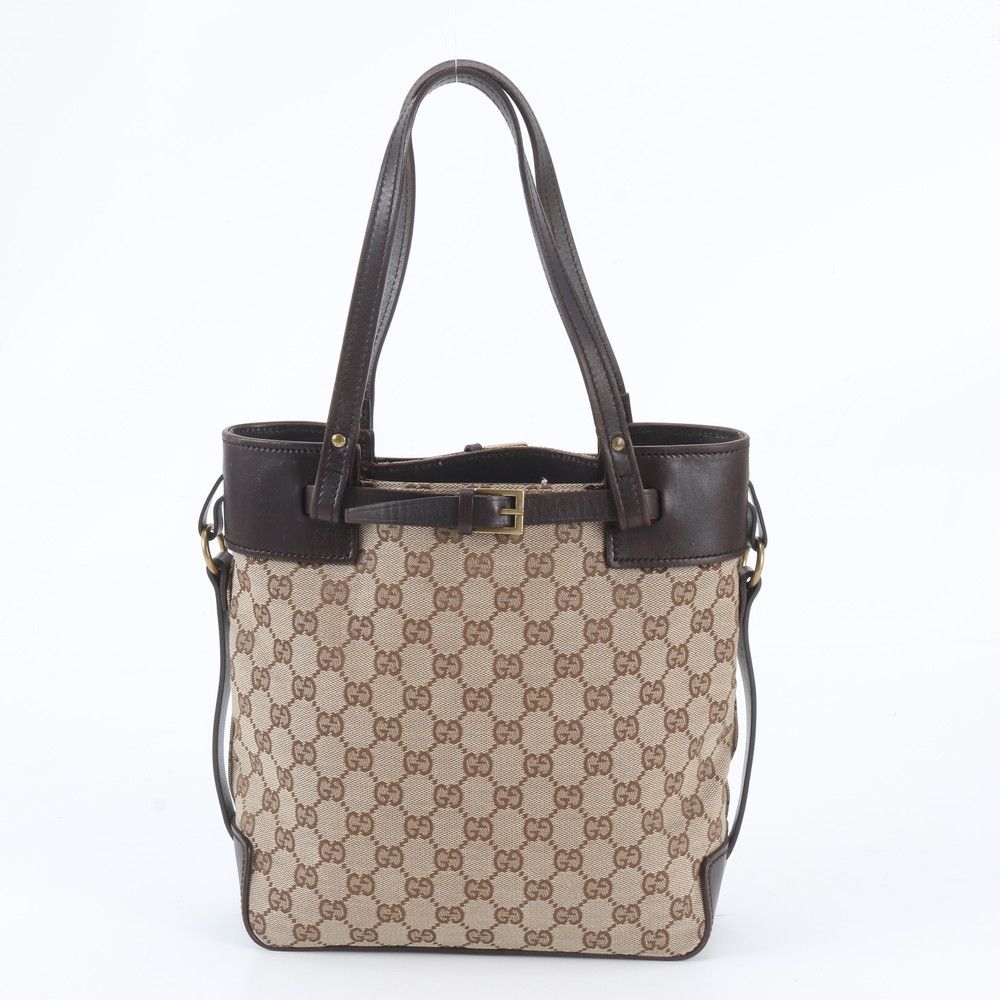 Gucci GG Canvas Leather Tote Shoulder Hand — view 3