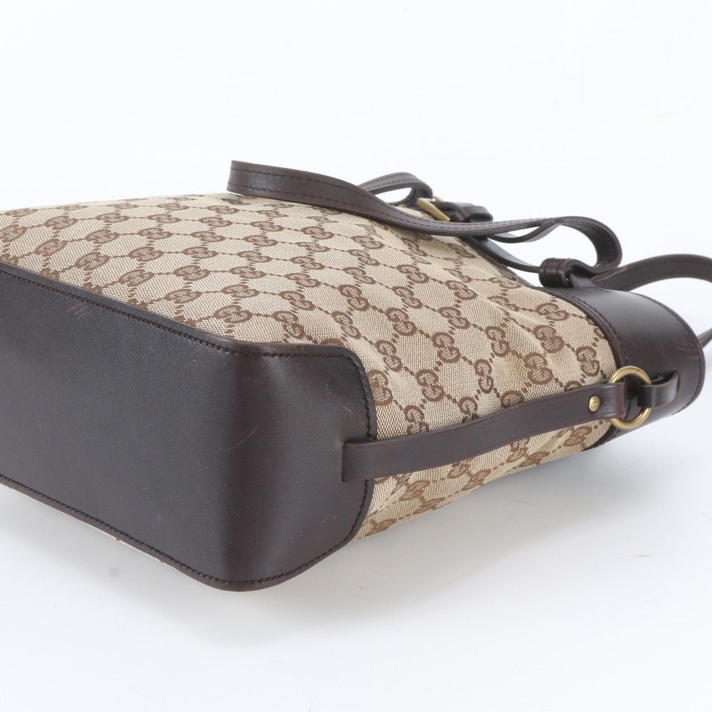 Gucci GG Canvas Leather Tote Shoulder Hand — view 4