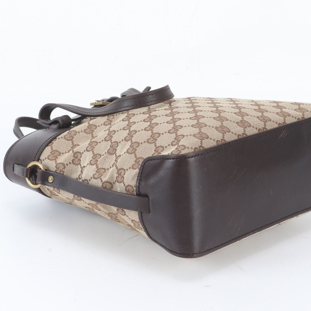 Gucci GG Canvas Leather Tote Shoulder Hand — view 5