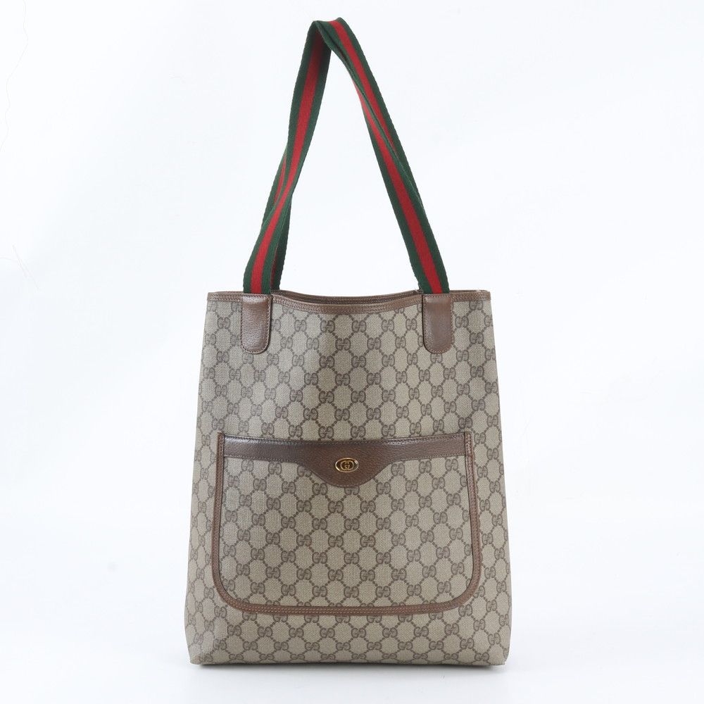 Gucci GG Supreme Sherry Line Leather Tote Shoulder