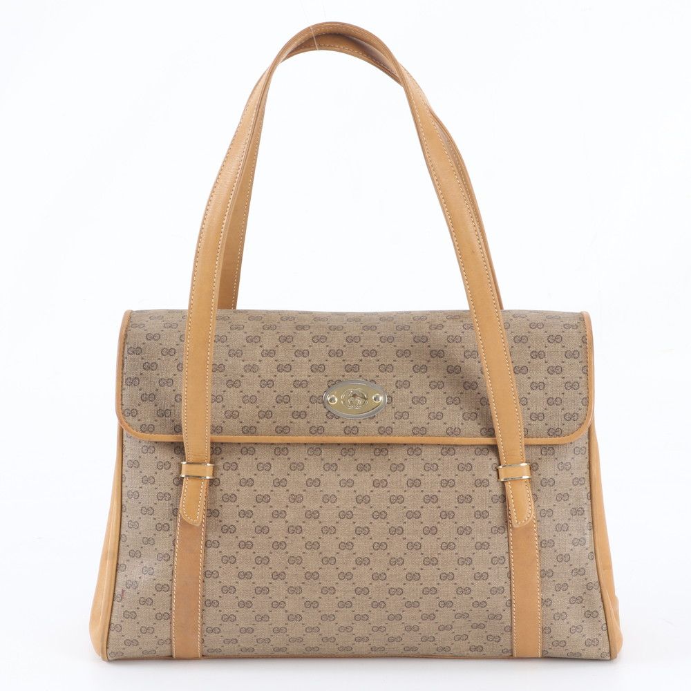 Gucci Vintage Micro GG 000 46 Leather Flap Handbag Tote