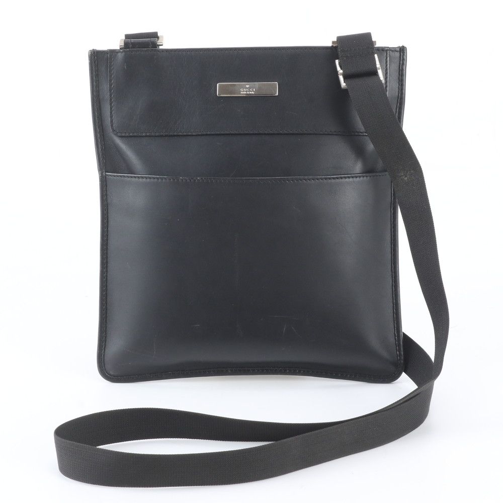 Gucci 019 Leather Shoulder Bag Crossbody Messenger Business Black