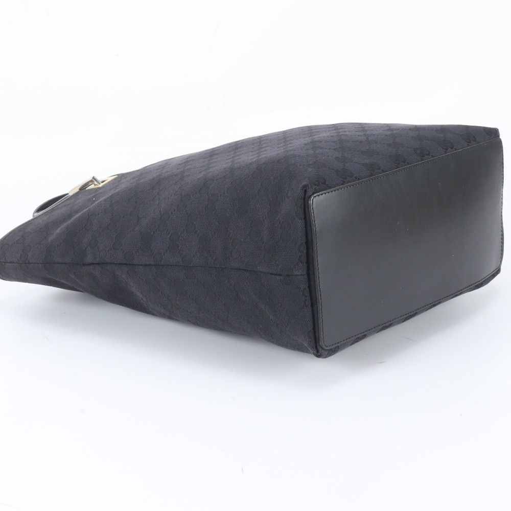 Gucci GG Canvas Leather Tote Shoulder Hand Black — view 5