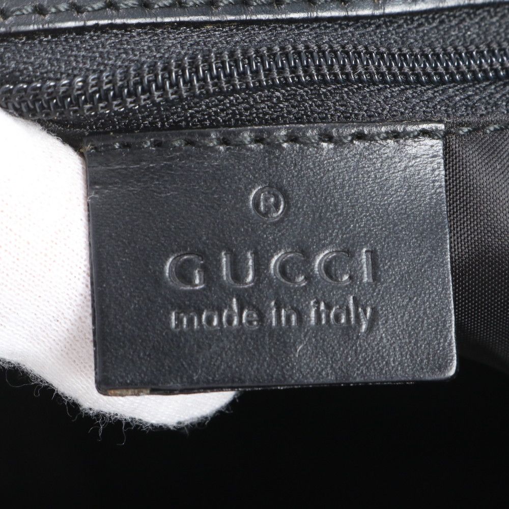 Gucci GG Canvas Leather Tote Shoulder Hand Black — view 8