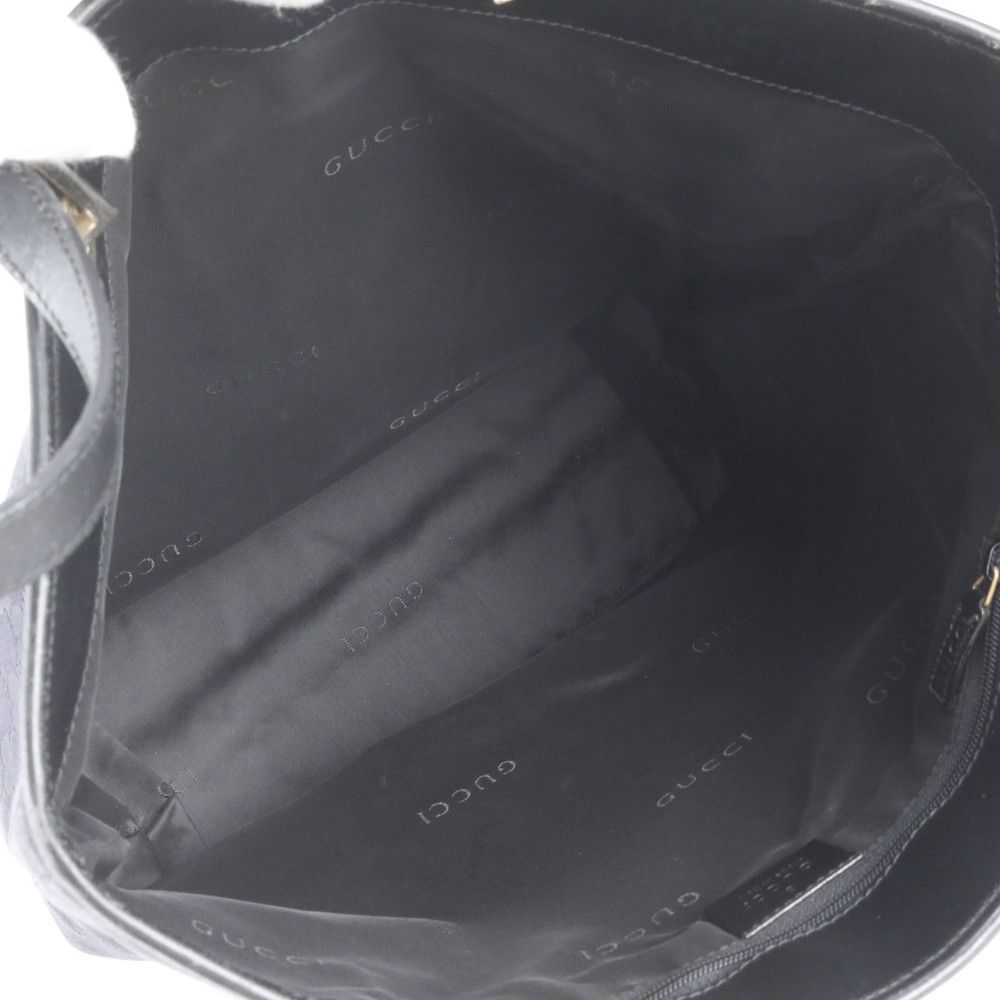 Gucci GG Canvas Leather Tote Shoulder Hand Black — view 7