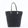 Gucci GG Canvas Leather Tote Shoulder Hand Black