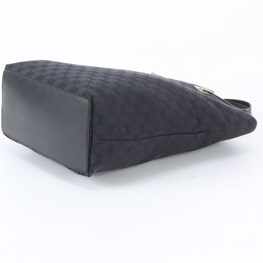 Gucci GG Canvas Leather Tote Shoulder Hand Black — view 4