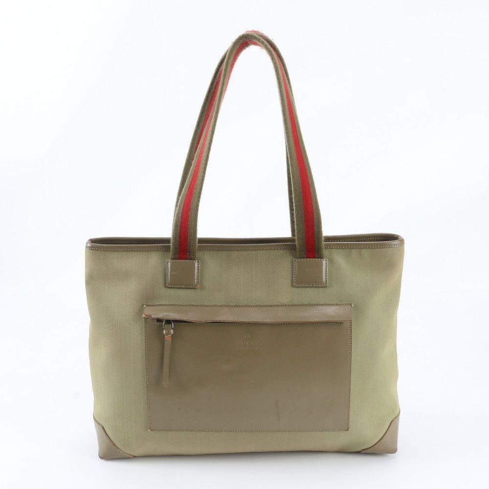 Gucci 019 Leather Nylon Tote Shoulder Business Document