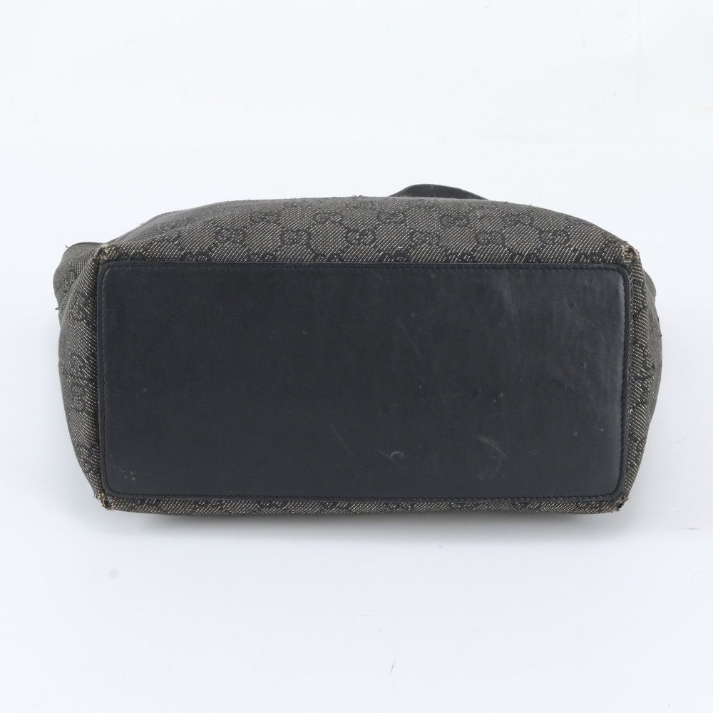 Gucci GG Canvas Leather Tote Shoulder Hand Black — view 6