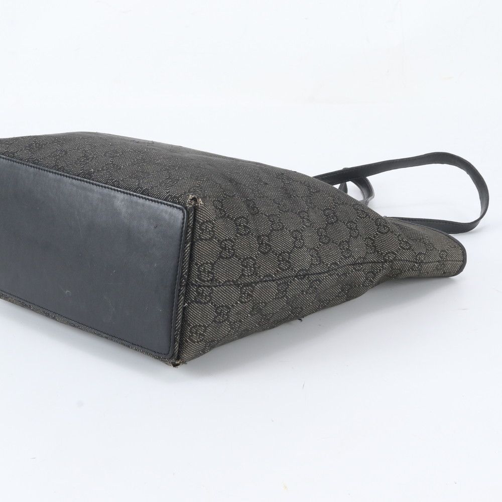 Gucci GG Canvas Leather Tote Shoulder Hand Black — view 4