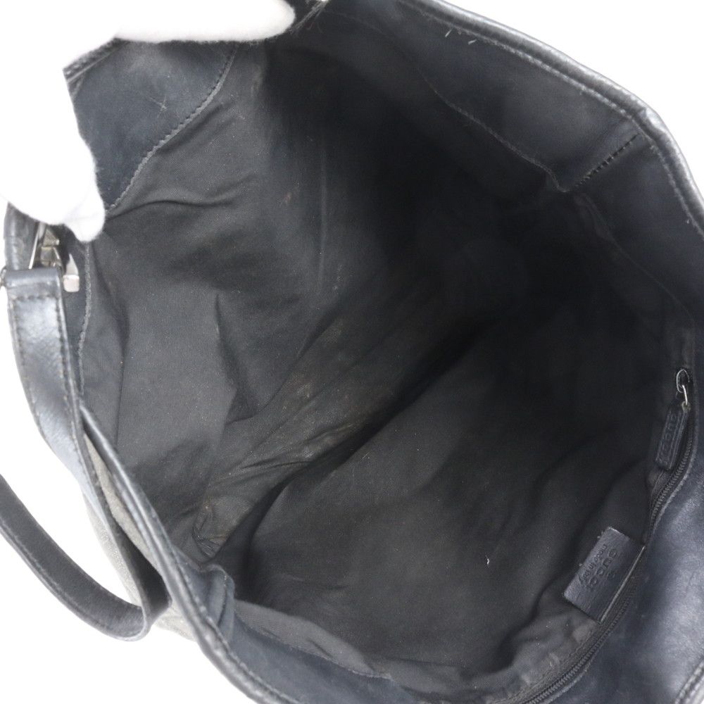 Gucci GG Canvas Leather Tote Shoulder Hand Black — view 7