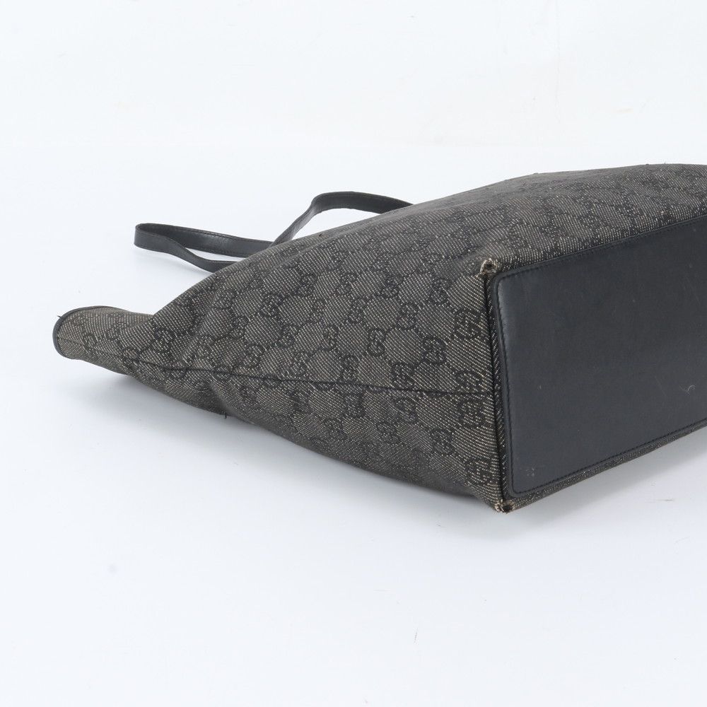 Gucci GG Canvas Leather Tote Shoulder Hand Black — view 5