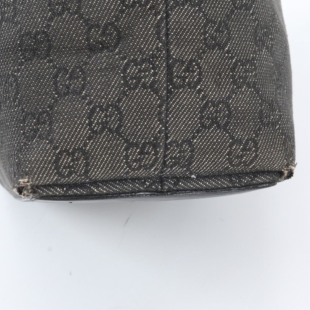 Gucci GG Canvas Leather Tote Shoulder Hand Black — view 8