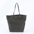 Gucci GG Canvas Leather Tote Shoulder Hand Black