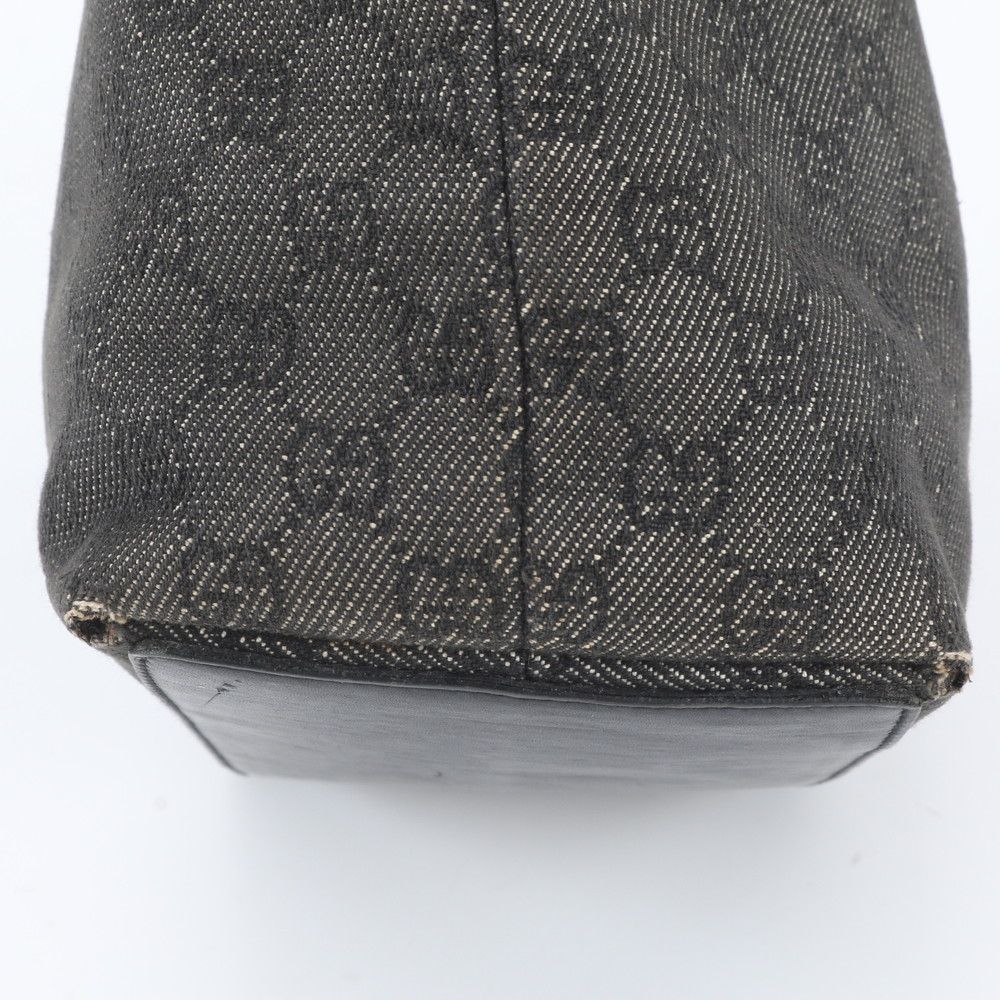 Gucci GG Canvas Leather Tote Shoulder Hand Black — view 9