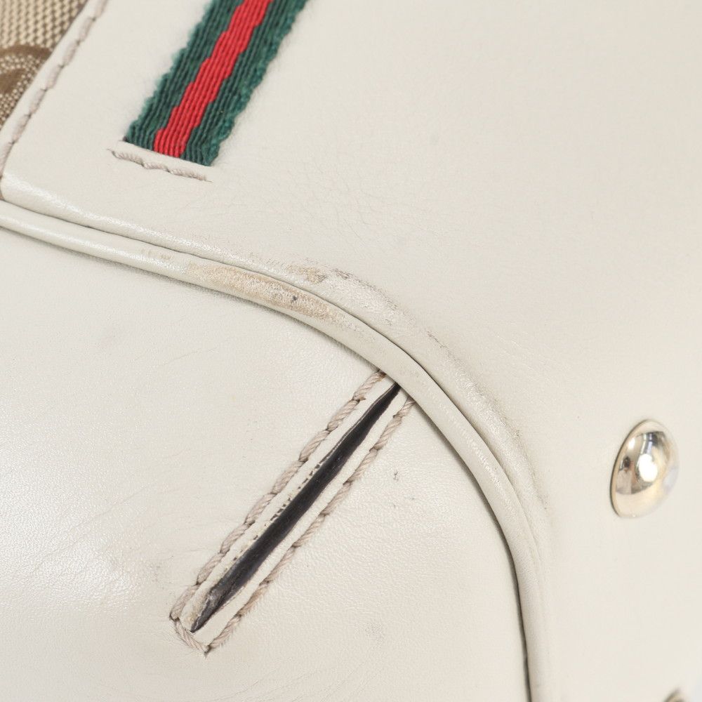Gucci GG Canvas Mayfair Ribbon Leather Tote Shoulder Hand — view 9