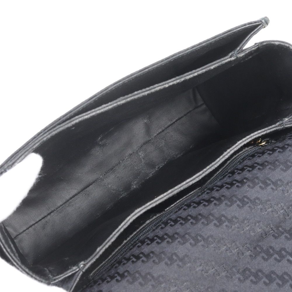 Gucci Vintage Leather Canvas Shoulder Bag Crossbody Black — view 7