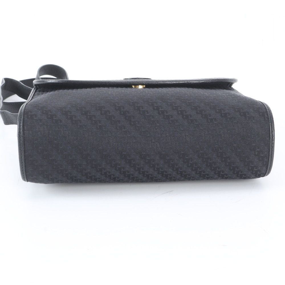 Gucci Vintage Leather Canvas Shoulder Bag Crossbody Black — view 6