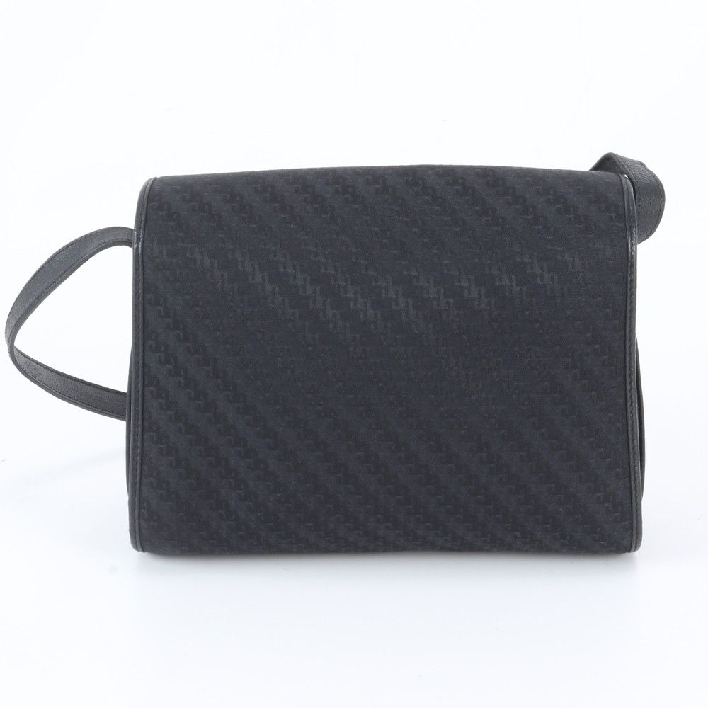 Gucci Vintage Leather Canvas Shoulder Bag Crossbody Black — view 3