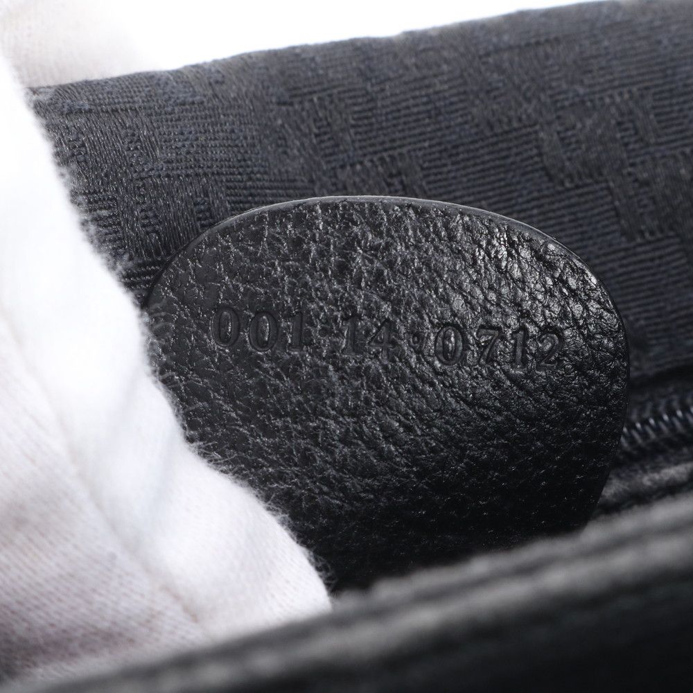 Gucci Vintage Leather Canvas Shoulder Bag Crossbody Black — view 9