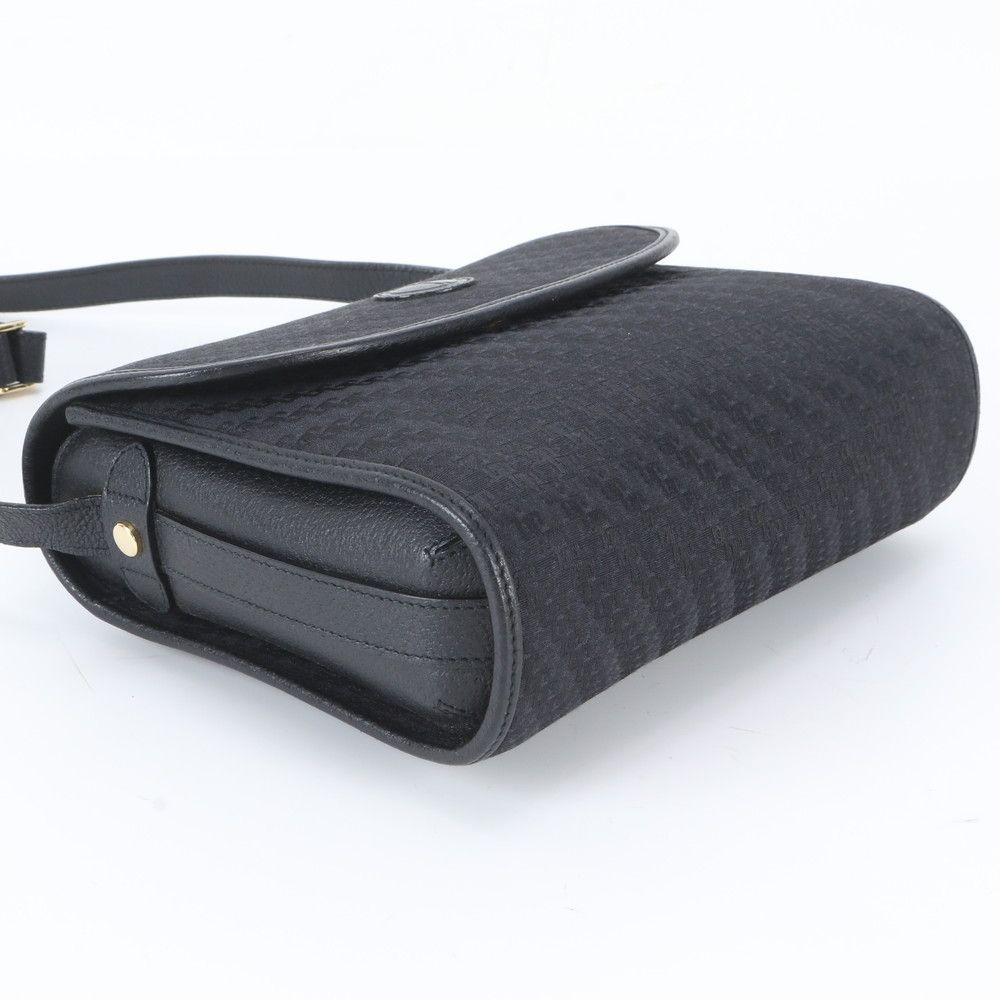 Gucci Vintage Leather Canvas Shoulder Bag Crossbody Black — view 5