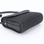 Gucci Vintage Leather Canvas Shoulder Bag Crossbody Black — view 5